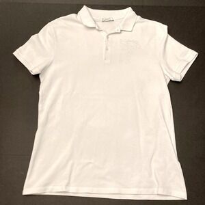 Gianni‎ Versace Collection Polo Shirt White on White Logo Womens Large